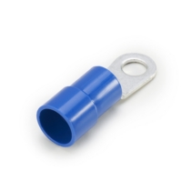 Ring Terminal, 8 Ga., 1/4 Stud Size, Vinyl Insulated  _side view 1