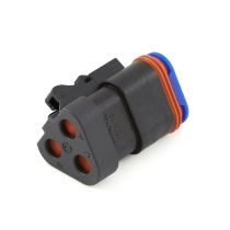 Amphenol Sine Systems AT06-3S-RJ120BK 3-Way Plug with 120 Ohm, Rotated View