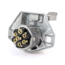Pollak 11-721E 7-Way Trailer Connector Socket, Wire Insertion Style, Die-Cast Casing