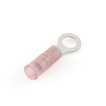 Molex 19057-0011 Ring Terminal, 22-18 Ga., #10 Stud, Nylon Insulated with Extra Sleeve, Rotated View