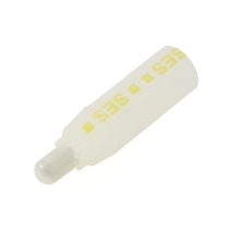 NSPA HL8-18-10 Heat Shrinkable Closed End Connector, Clear Blue Dashes, Rotated View