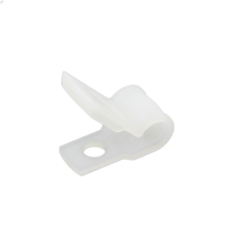 Light-Duty Self-Aligning Nylon Cable Clamp 21480, 3/16" Diameter, #6 Stud Size, 3/8" Wide, White