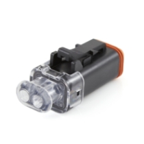 Amphenol Sine Systems AT06-2S-D1224V 2-Way AT LED Connector Plug, Integrated Diode, 12/ 24VDC
