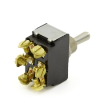 Carling Technologies 6GM5S-73 Unsealed Metal, 15A, DPDT, Momentary (On)-Off-(On) Toggle Switch