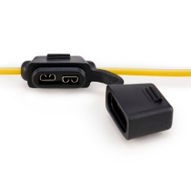 OptiFuse LPR-02B-16Y ATO/ATC In-Line Fuse Holder, 4 inch leads, Close Up