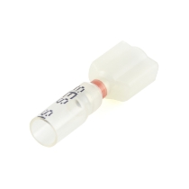 30938 Crystal Clear Heat Shrink Male Quick Disconnect, 22-18 Ga., Red Stripe