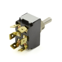 Carling Technologies 6GM5M-73 Unsealed Metal, 15A, DPDT, Momentary (On)-Off-(On) Toggle Switch