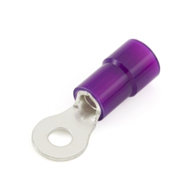 ring terminal, 8 ga., #10 stud size, nylon insulated