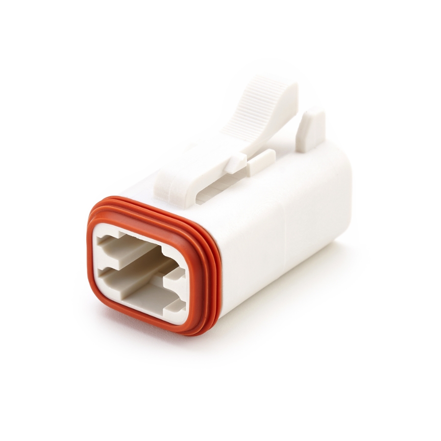 Amphenol Sine Systems AT06-4S-WHT 4-Way Connector Plug, DT06-4S Compatible, White