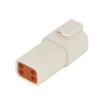 Amphenol Sine Systems AT04-4P-WHT 4-Way Connector Receptacle, Rotated View