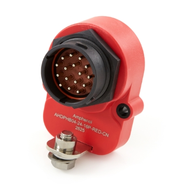 amphenol sine systems ahdphb04-24-16p-red-cn ahdphb04-24-16p-red-cn 16 position receptacle, shell size 24, bussed, potted, red