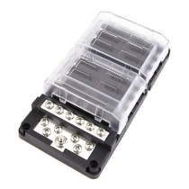 Egis Mobile Electric 8026B RT Fuse Block, 12-Position, with Ground, LED Indication & Clear Cover