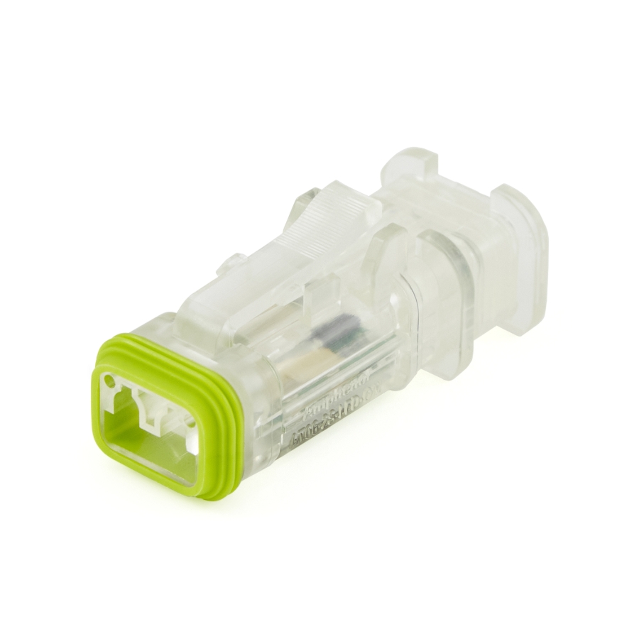 Amphenol Sine Systems AT06-2S-LED1224VR-OMC 2-Way LED Connector Plug, 12/12VDC, Clear Body