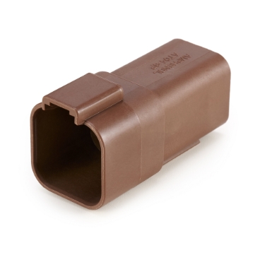Amphenol Sine Systems AT04-6P-BRN, 6-Way Connector Receptacle, DT04-6P Compatible, Brown