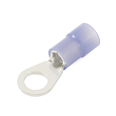ring terminal, 6 ga., 3/8 stud size, nylon insulated
