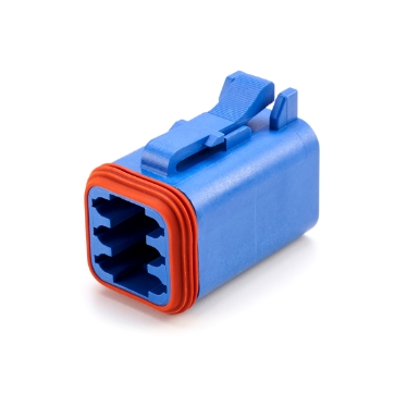 amphenol sine systems at06-6s-blu 6-way connector plug, blue