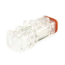 Amphenol Sine Systems AT06-2S-LED12V01-OM 2-Way AT LED Connector Plug, 12VDC, Clear Body, Green LED
