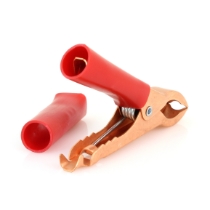 Miniature Red Battery Clamp, Handles Rated to 50A
