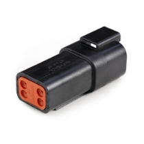 Amphenol Sine Systems AT04-4P-BLK 4-Way Connector Receptacle, DT04-4P-E004 Compatible, Black