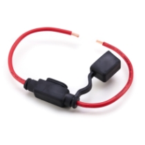 Eaton's Bussmann Series HHM, ATM In-line Fuse Holder, 4" Leads, 12 Ga. Red Wire Leads