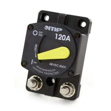 Mechanical Products 875S11202 Marine-Rated Surface Mount High-Amp Circuit Breaker, Type III,  120A 48VDC