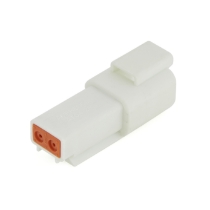 Amphenol Sine Systems AT04-2P-WHT 2-Way Connector Receptacle, Rotated View