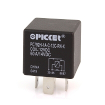 Picker PC792H-1A-C-12C-RN-X Mini ISO Relay, 12VDC, SPST, 60A, with Resistor