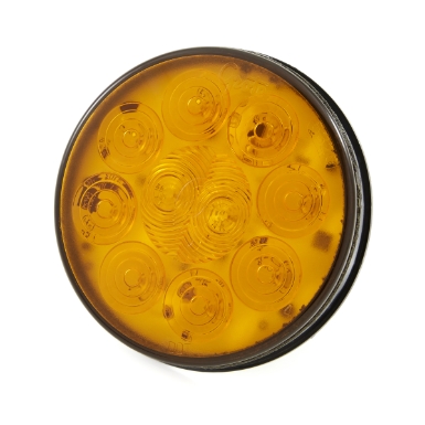 Grote 53253-3 Stop-Tail-Turn LED Light, 4" Round, Amber, 12VDC