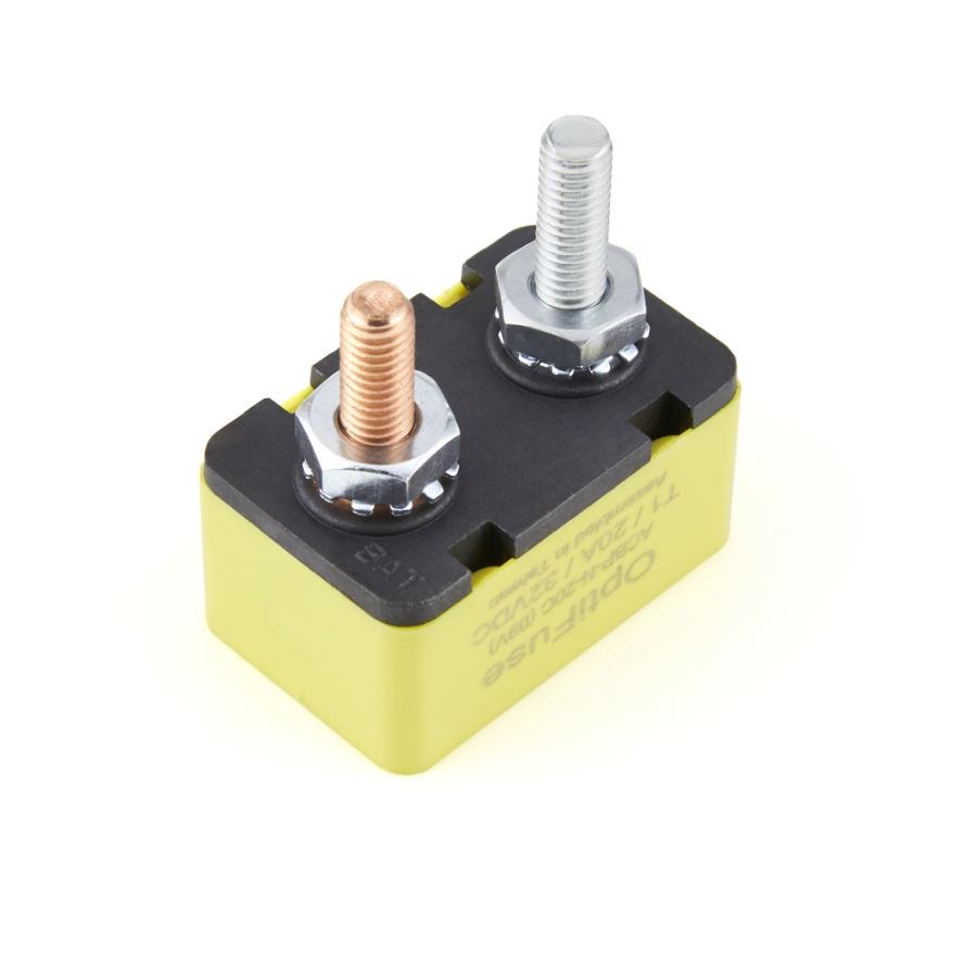 OptiFuse ACBP-N-20C Type I Short Stop Circuit Breaker, Yellow, 20A