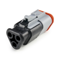 Amphenol Sine Systems AT06-3S-SR01GRY 3-Way AT Connector Plug with Strain Relief End cap