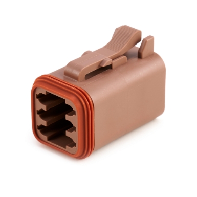 amphenol sine systems at06-6s-brn 6-way connector plug, brown