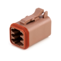 Amphenol Sine Systems AT06-6S-BRN 6-Way Connector Plug, Brown