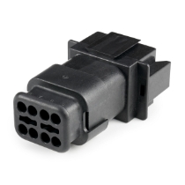 Amphenol Sine Systems AT04-08PA-SRBK 8-Way AT Connector Plug with Strain Relief End cap, Black