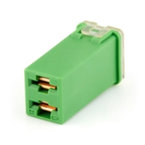 Littelfuse 0495040 JCASE Cartridge Style Fuse, 40A, 32VDC, Green, Rotated View
