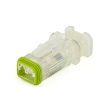 mphenol Sine Systems AT06-2S-LED12VR1-OMC 2-Way AT LED Connector Plug, 12VDC, Clear Body