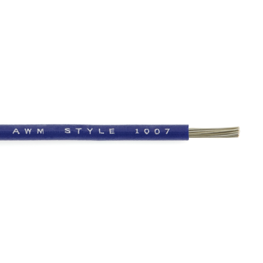 WQT22-6 Hook-Up Wire, Tinned Copper, UL 1007/1569, 22 Ga., Blue