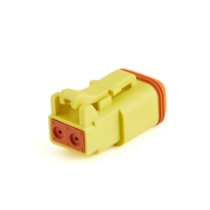 Amphenol Sine Systems AT06-2S-YEL 2-Way Connector Plug, Rotated View