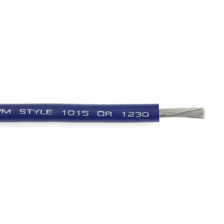 WRT22-6 Hook-Up Wire, Tinned Copper, UL 1015/1230/MTW/AWM, 22 Ga., Blue