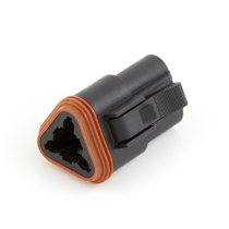 Amphenol Sine Systems AT06-3S-BLK, 3-Way AT Connector Plug Connector, DT06-3S-E004 Compatible, Black