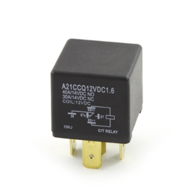 CIT Relay & Switch A21CCQ12VDC1.6, Mini ISO Relay SPDT, 40A NO-30A NC, 12VDC