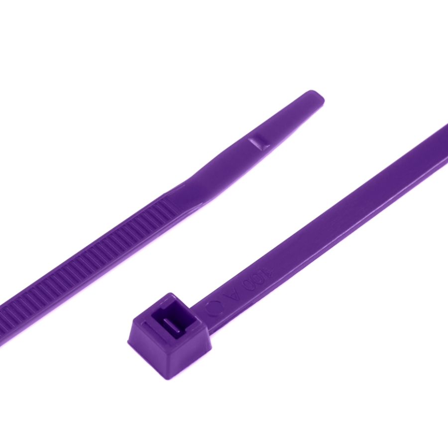 ACT AL-07-50-7-C Nylon Cable Tie, Zip Tie, 7.56 inches, 50 lbs, 100/Bag, Violet