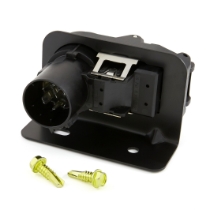 Erich Jaeger 101431, 7-Way & 4-Way Combo Trailer Connector Socket, Horizontal Mount (SAEJ2863 & SAEJ1239), Backside