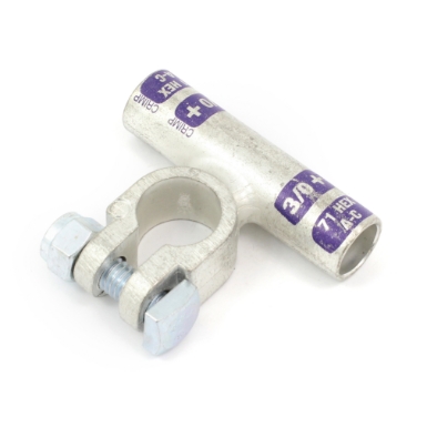 crimpable battery lug 36324, positive post, right angle, 3/0 ga.