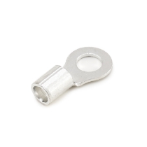 Ring Terminal, 4 Ga., 1/4 Stud Size, Non-Insulated  _side view 1