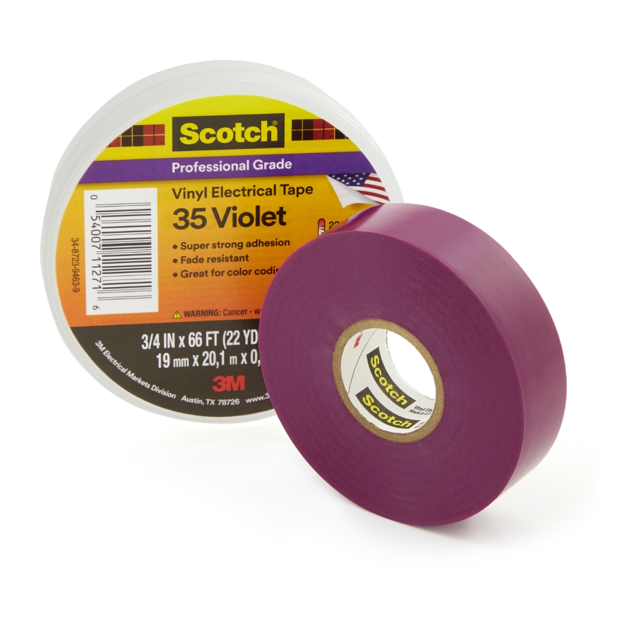 35-Violet-3/4 x 66' 3M Vinyl Electrical Tape