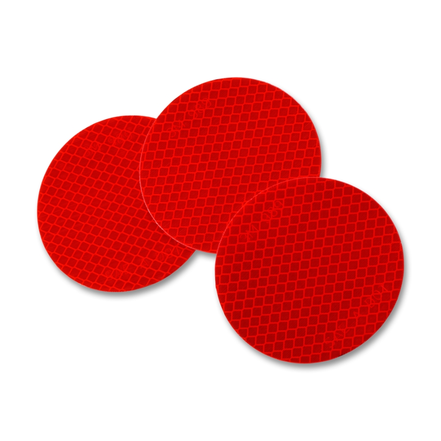 3M 989-72-3 Diamond Grade Reflective Stickers, 3" Round, Red