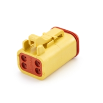 Amphenol Sine Systems AT06-4S-YEL 4-Way Connector Plug, DT06-4S Compatible, Yellow
