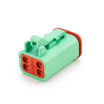 Amphenol Sine Systems AT06-4S- GRN 4-Way Connector Plug, Rotated View