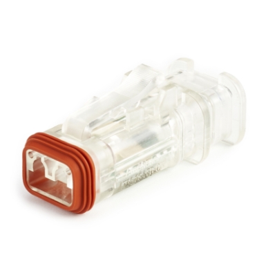 Amphenol Sine Systems AT06-2S-LED1224V-OM 2-Way AT LED Connector Plug, 12/24VDC, Clear Body