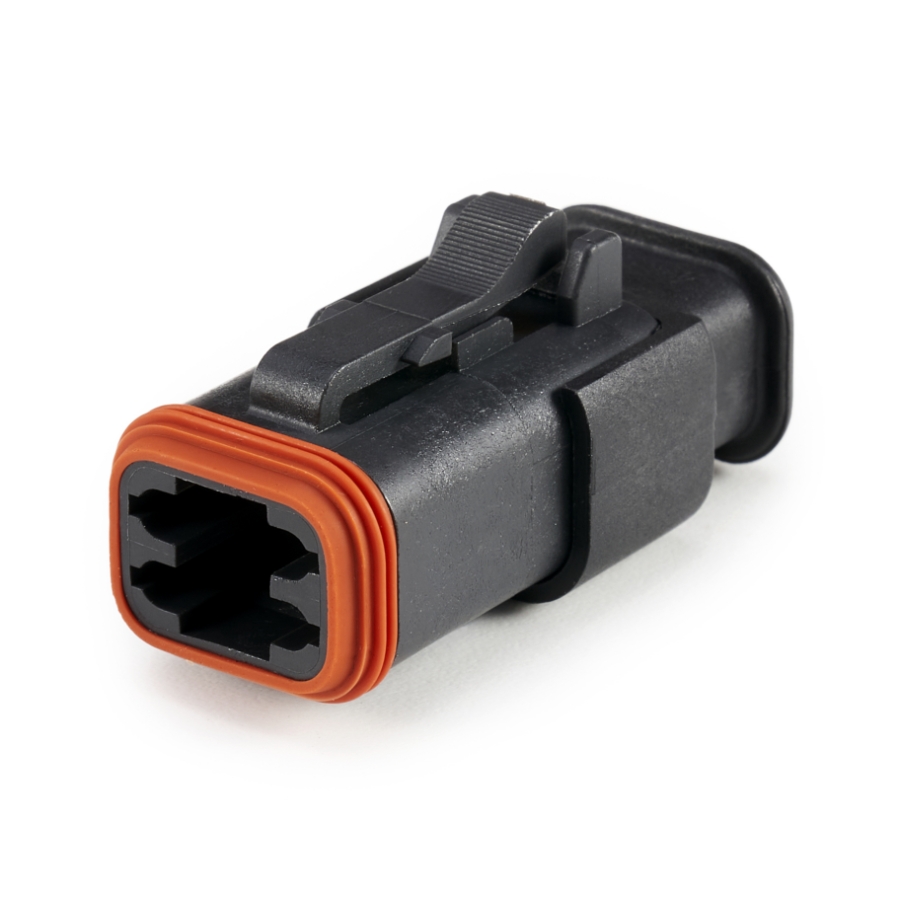 Amphenol Sine Systems AT06-4S-SR01BLK 4-Way AT Connector Plug with Strain Relief End cap, Black
